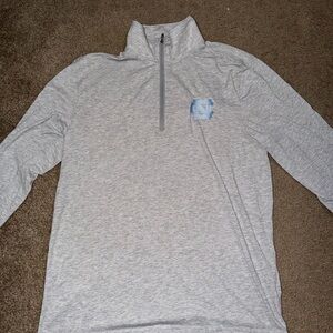 Gray North Carolina Quarter-Zip Pullover with Blue Logo